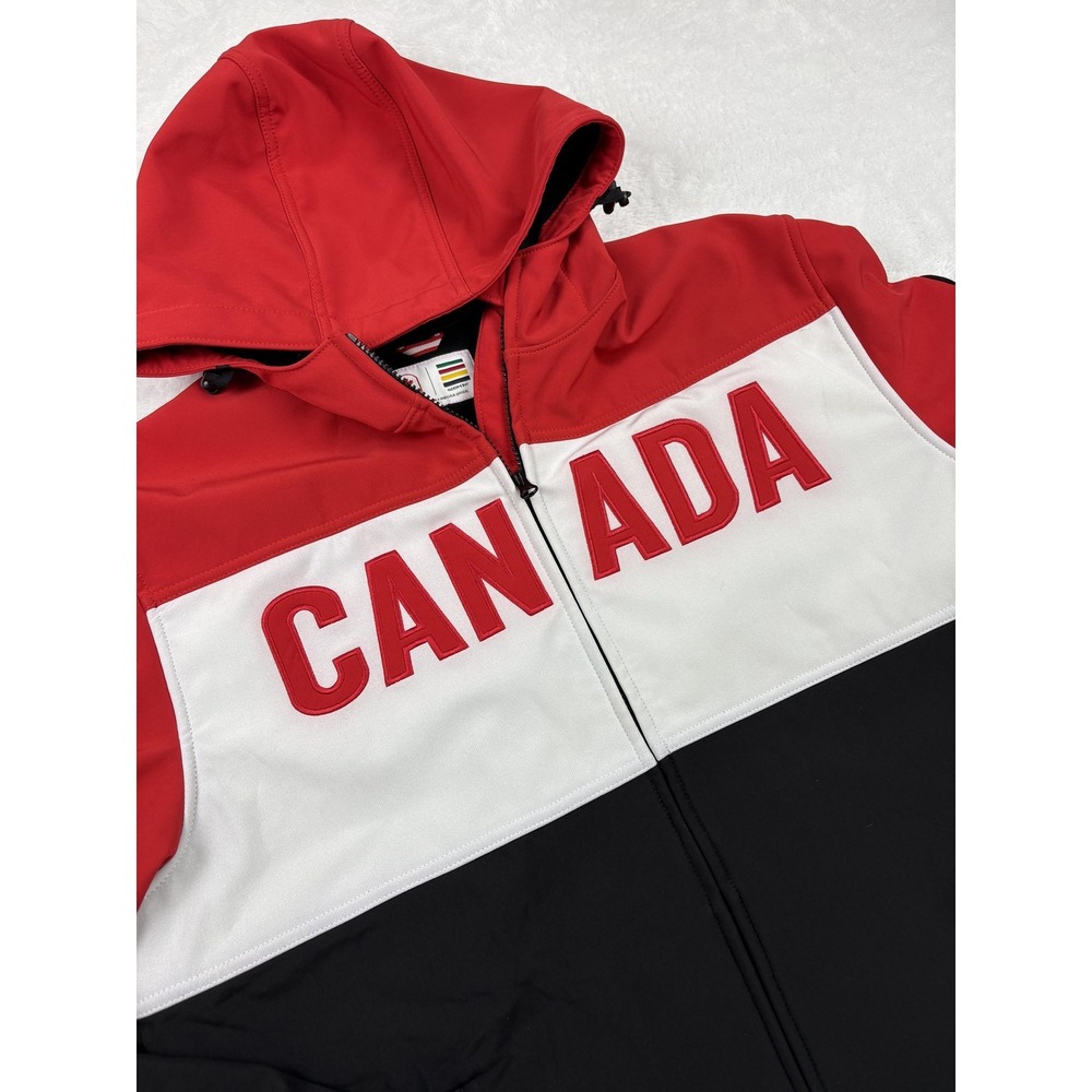 Hudson's Bay Jacket Mens L Multicolor Canada Olympic 2014 Softshell Hooded Lined